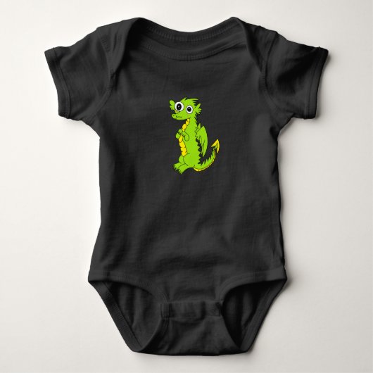 Grote Ogen Cartoon Draak Baby Top (Voorkant)