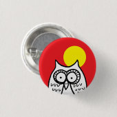 Grote ogen Cartoon Uil en Maan Ronde Button 3,2 Cm (Voorkant /achterkant)