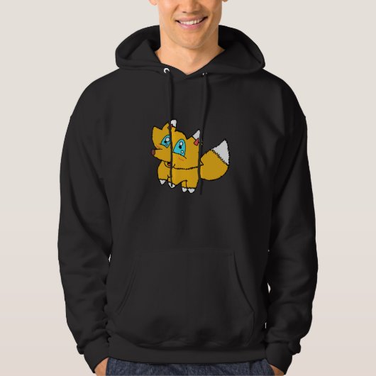 Grote Ogen Cartoon Vos Hoodie (Voorkant)