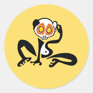 Grote ogen! Cool schattig LORIS- Gele Sticker