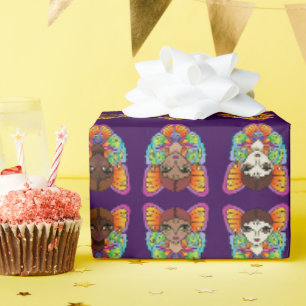 Grote ogen en vlindervleugels cadeaupapier