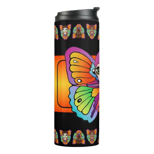 Grote ogen en vlindervleugels thermosbeker (Gedraaid links)