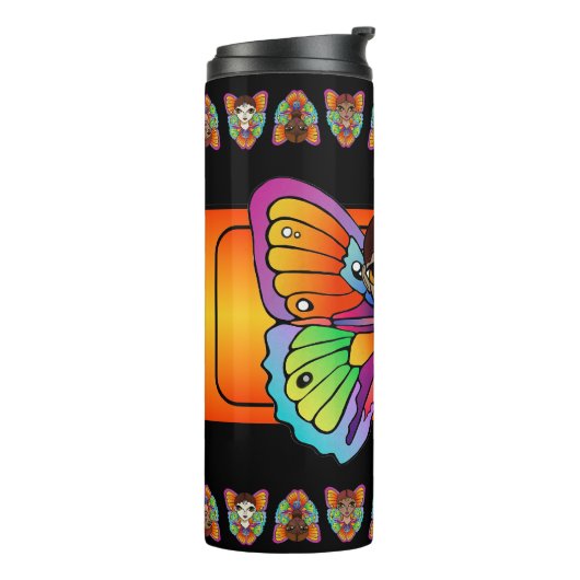 Grote ogen en vlindervleugels thermosbeker (Gedraaid links)