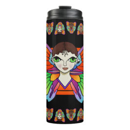 Grote ogen en vlindervleugels thermosbeker