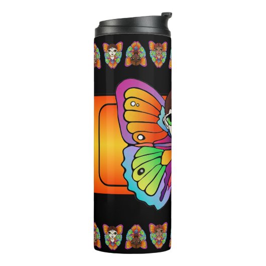 Grote ogen en vlindervleugels thermosbeker (Gedraaid links)
