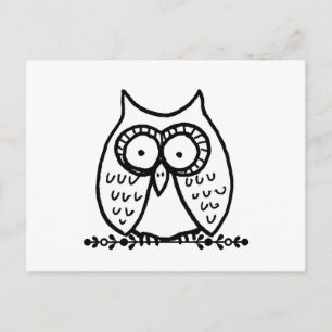 Grote ogen Funny Cartoon Uil Tekening Briefkaart
