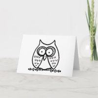 Grote ogen Funny Cartoon Uil Tekening