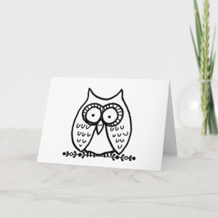 Grote ogen Funny Cartoon Uil Tekening Kaart