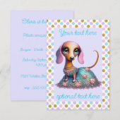 Grote ogen grillige teckel partij kaart (Voorkant / Achterkant)