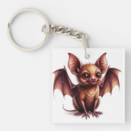 Grote Ogen Halloween Vleermuis Mascotte Karakter � Sleutelhanger (voorkant)