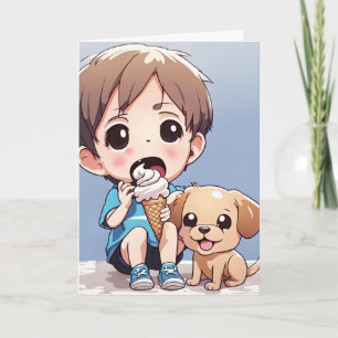 Grote Ogen Kleine Jongen Verjaardag Kaart