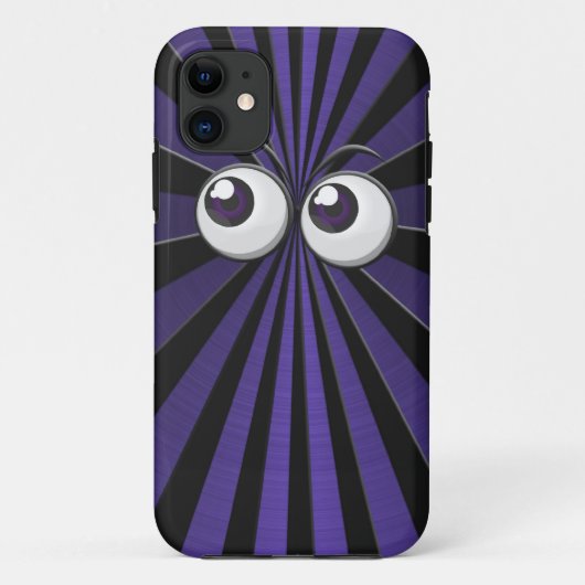 Grote ogen op zwarte en paarse stervormige explosi Case-Mate iPhone case (Achterkant)