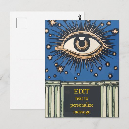 Grote ogen personaliseren, tekst wijzigen briefkaart (Voorkant / Achterkant)