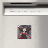 Grote Ogen Schattig Rode Hart Gothische Vampier Fe Magneet (Insitu (Vaatwasser))