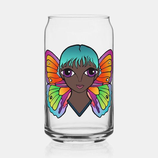 GROTE OGEN & VLINDER BLIKVORM GLAS (Voorkant)