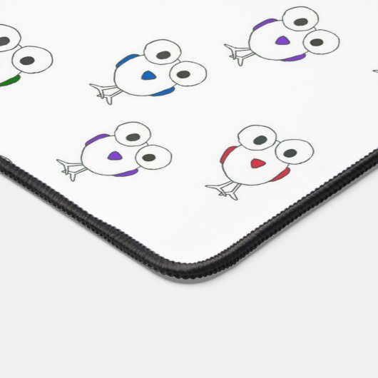 Grote ogen vogels wit bureaumat (Hoek)