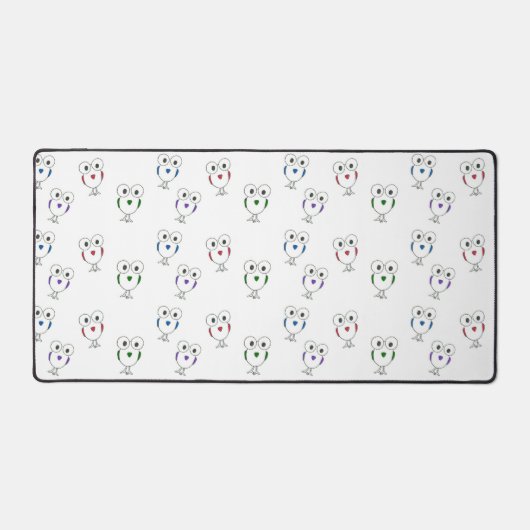 Grote ogen vogels wit bureaumat (Voorkant)