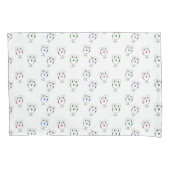 Grote ogige vogels patroon wit kussensloop (Voorkant)