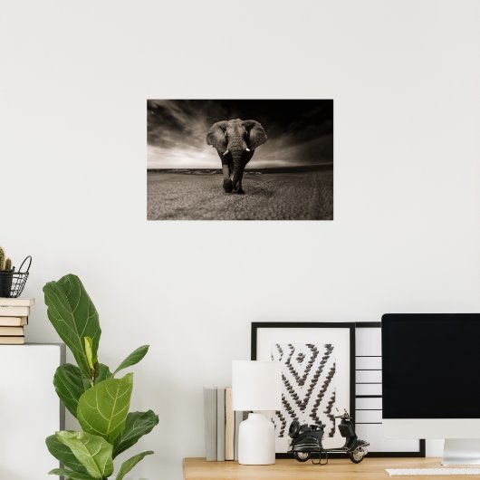 Grote olifant Poster afdrukken (Thuiskantoor)
