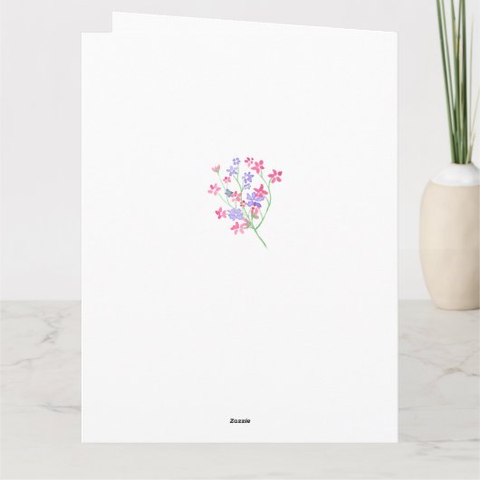 Grote Oma 4 Foto Ditsy Roze Bloemen Verjaardag Kaart (Achterkant)