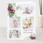 Grote Oma 4 Foto Magenta Anemone Verjaardag Kaart (Voorkant)