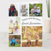 Grote Oma 6 Fotocollage Alle Leeftijd Verjaardag Kaart (Voorkant)