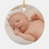 Grote Oma Baby Foto Eerste Kerstmis Keramisch Ornament (Achterkant)