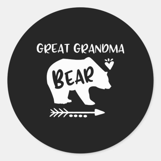 Grote Oma Beer Hij Pijl Grote Oma Ronde Sticker (Voorkant)