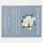 Grote oma-boodschap van Kinder witte rozen Fleece Deken (Voorkant (Horizontaal))