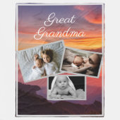 Grote oma Custom Kind foto's over zonsopgang Fleece Deken (Voorkant)