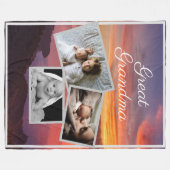 Grote oma Custom Kind foto's over zonsopgang Fleece Deken (Voorkant (Horizontaal))