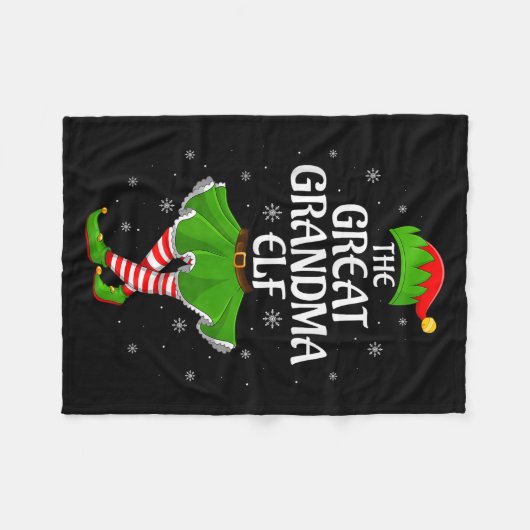 Grote Oma Elf Kerst Familie Meisjes Vrouwen Elf Fleece Deken (Voorkant (Horizontaal))