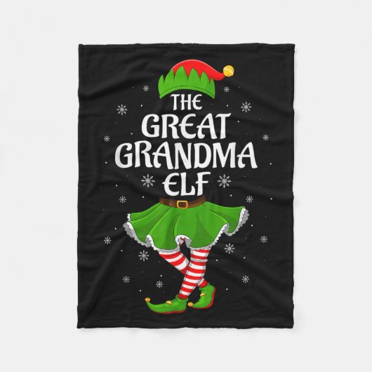 Grote Oma Elf Kerst Familie Meisjes Vrouwen Elf Fleece Deken (Voorkant)