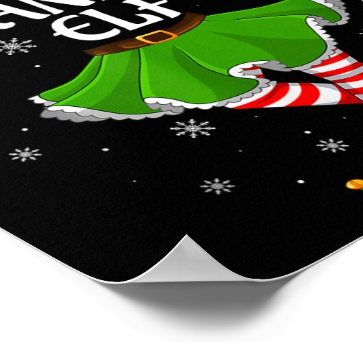 Grote Oma Elf Kerst Familie Meisjes Vrouwen Elf Poster (Hoek)