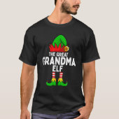 Grote oma Elf Matching Family Kerstdames T-shirt (Voorkant)