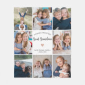Grote Oma Gepersonaliseerde Fotocollage Modern Fleece Deken (Voorkant)