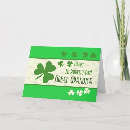 Grote oma Happy St. Patrick's Day Kaart (Voorkant)