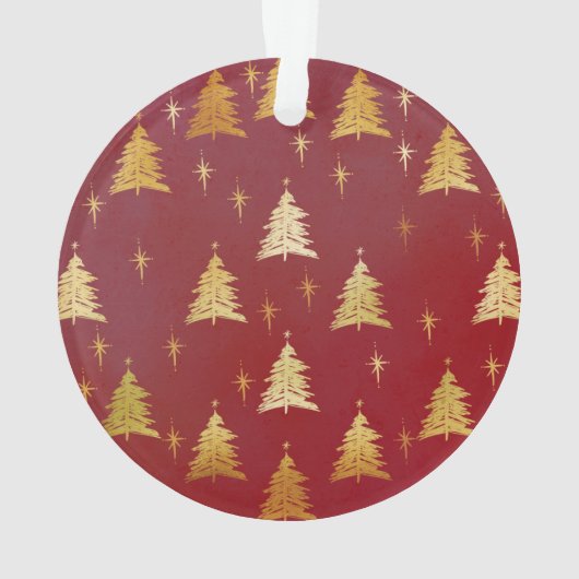 Grote Oma Kerstmis Foto Rood en Goud Ornament (achterkant)