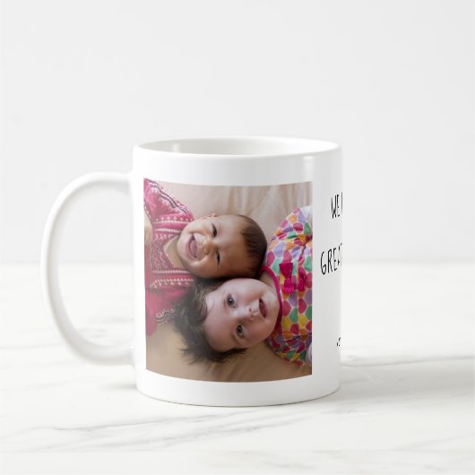 Grote Oma Kleinkinderen 2 Foto Collage Koffiemok (Links)