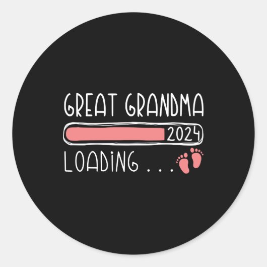 Grote oma laden 2024 familie zwangerschap ronde sticker (Voorkant)