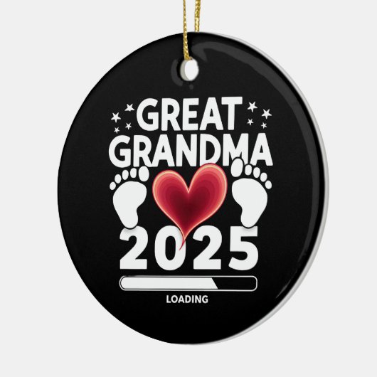 Grote oma laden 2025 zwangerschap aankondiging keramisch ornament (Links)