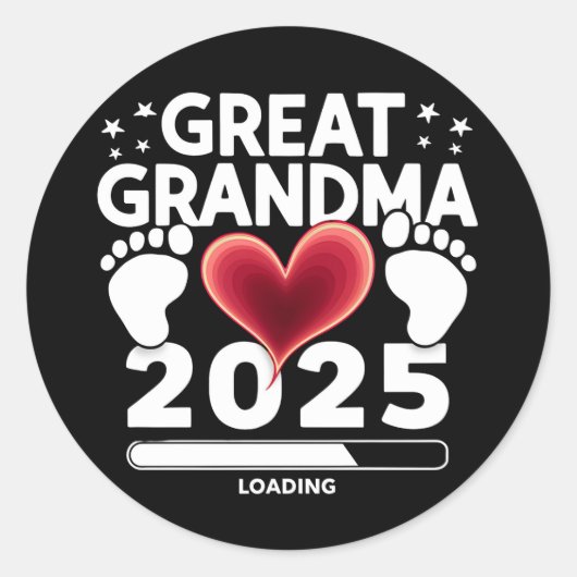 Grote oma laden 2025 zwangerschap aankondiging ronde sticker (Voorkant)