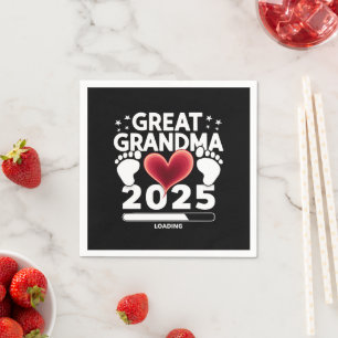 Grote oma laden 2025 zwangerschap aankondiging servet