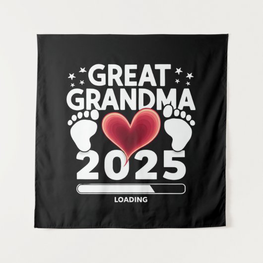 Grote oma laden 2025 zwangerschap aankondiging wandkleed (Voorkant)