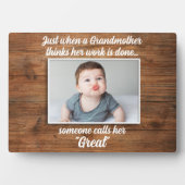 Grote Oma Modern Hout Elegante Kleinkinderen Foto Fotoplaat (voorkant)