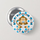 Grote oma om Aap Baby shower Button te zijn (Voorkant /achterkant)