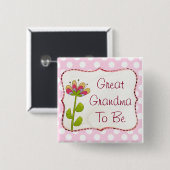 Grote Oma om Pink Flower Baby shower Button te zij (Voorkant /achterkant)