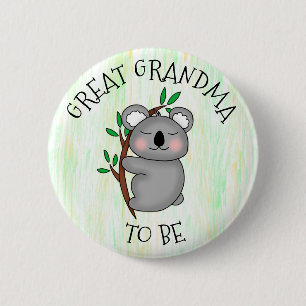 Grote oma om te worden Koala-Baby shower Ronde Button 5,7 Cm