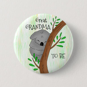 Grote oma om te worden   Koala-Baby shower Ronde Button 5,7 Cm