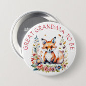 Grote oma om te zijn | Baby Fox Baby shower Ronde Button 7,6 Cm (Voorkant /achterkant)